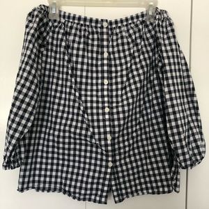 Gingham off the shoulder top